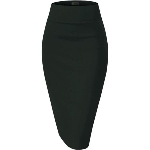 Women's Premium Nylon Ponte Stretch High Waist Pencil Suit 1073t Huntergreen - Picture 1 of 6
